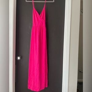 Blue and pink maxi dresses